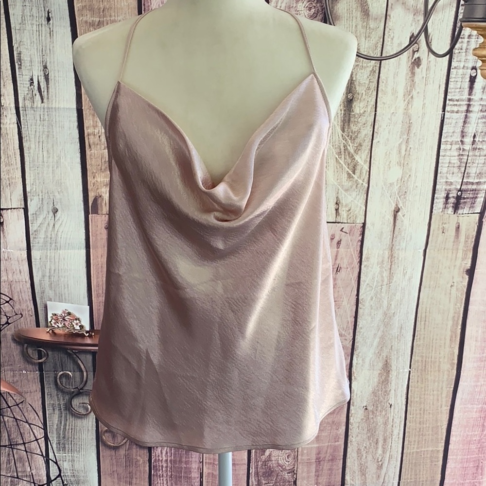 Express Beautiful light pink silk polyester top